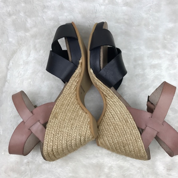 Eric Michael Black Rose Quinny Mid Wedge Sandal 41 - Picture 5 of 8